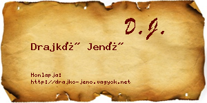 Drajkó Jenő névjegykártya